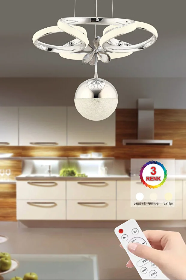 Dreon Gold 3 Renk Kumandalı Led Lüx Ledli Avize